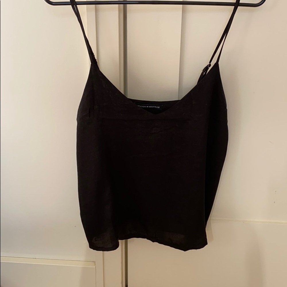 Brandy Melville Black Alessia Silk Tank